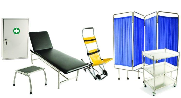 First Aid Room Furniture C323 - First Aid Cabinet (Empty) Metal Wall Mountable Box With 3 Sturdy Shelves Can Be Filled Up To 50 Person HSE Or BS8599 Size: 40cmH x 30cmW x 12cmD C900 - Treatment Couch