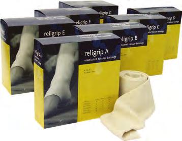 bandages. 21 RELIGRIP Supportive, comfortable elasticated tubular bandage ideal treatment for soft tissue injuries, sports injuries, dislocations and sprains.