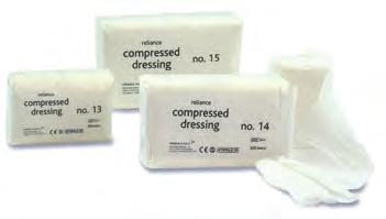 ideal for use where space is limited, a cotton dressing is secured by a cotton bandage.