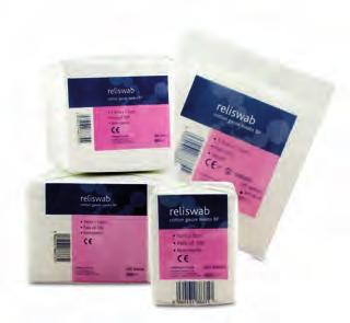 Reliswab can also be used to clean wound sites. 8 ply. 371 5cm x 5cm 8 ply Pack of 100 372 7.5cm x 7.
