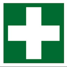 Cross And First Aid Box Vinyl 67 x 50mm 4735 Your First Aiders Are & Nearest First Aid Box