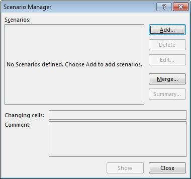2.3. Scenarij (Scenario) Scenarij je procedura u MS Excelu koja omogućuje korisniku da razmotri kako promjena jedne, dviju ili više varijabla utječe na rezultat proračunskog modela u nekom radnom