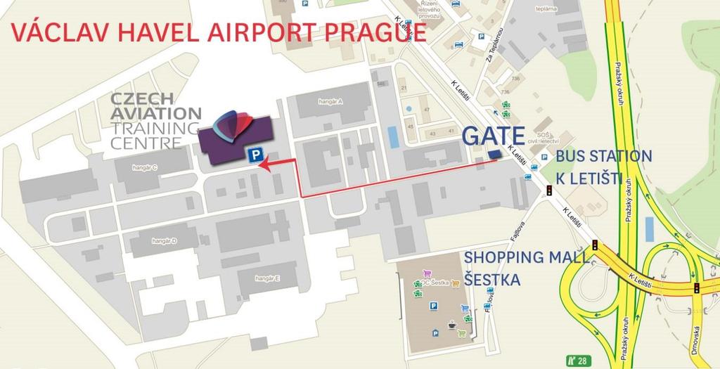 HOW TO REACH US Václav Havel Airport Prague and our training centre, located 17 kilometres from the city centre of Prague, is easily accessible by bus, taxi or shuttle.