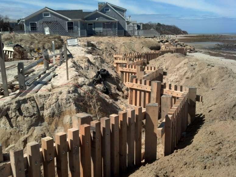 Sturdy sand fence in