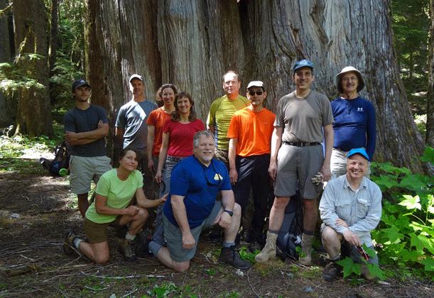 RESPECT YOUR ELDERS Work on trail and then relax in camp under the shade of old-growth trees.