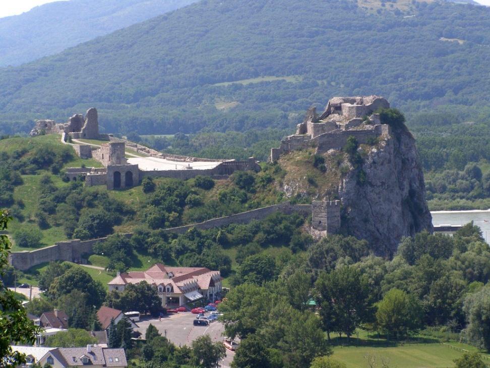 Devín castle Built - 864 15th century now left only Ruins The castle have strategic position, standing on the cliff The castle stands just inside Slovak territory on the frontier between Slovakia and