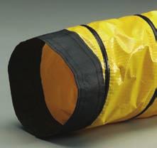 SPRINGLEX AIR UE UST ATERIAL SP-5 Size Range (In)... 4" to 24"........................... custom to 48" Standard Length (t)... 25' Standard Color... yellow with black wearstrip Temperature Range ( ).
