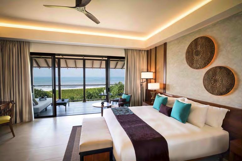 Deluxe Lagoon View Room Awaken to misty mornings overlooking a serene lagoon and rich greenery. Experience luxury with a touch of culture. Soak in the bath, or have an invigorating shower.