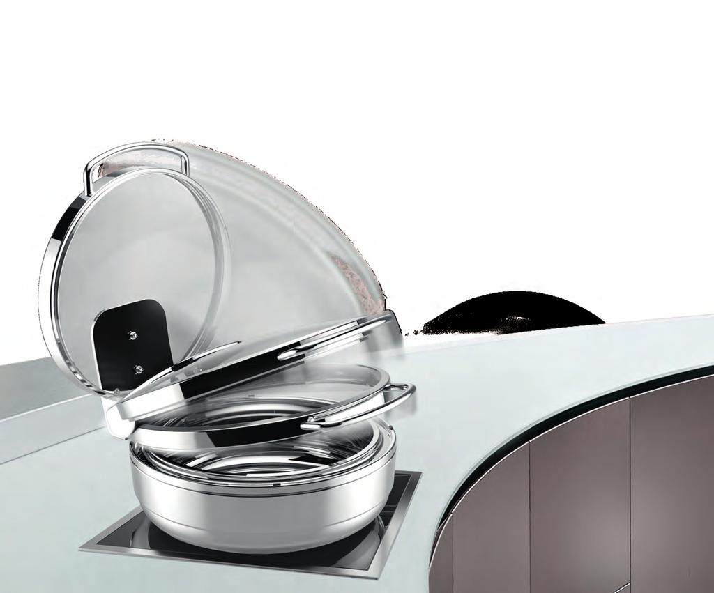 Every WMF HOT & FRESH chafing dish is equipped with a transparent glass lid.