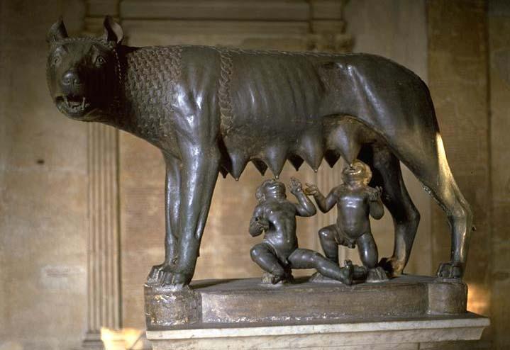 She-Wolf Circa 500-480 BCE. Bronze, Height 34 - fierce, defiant animal as a symbol of Rome According to legend, twins Romulus and Remus were fathered by the war god Mars and born to a Latin princess.