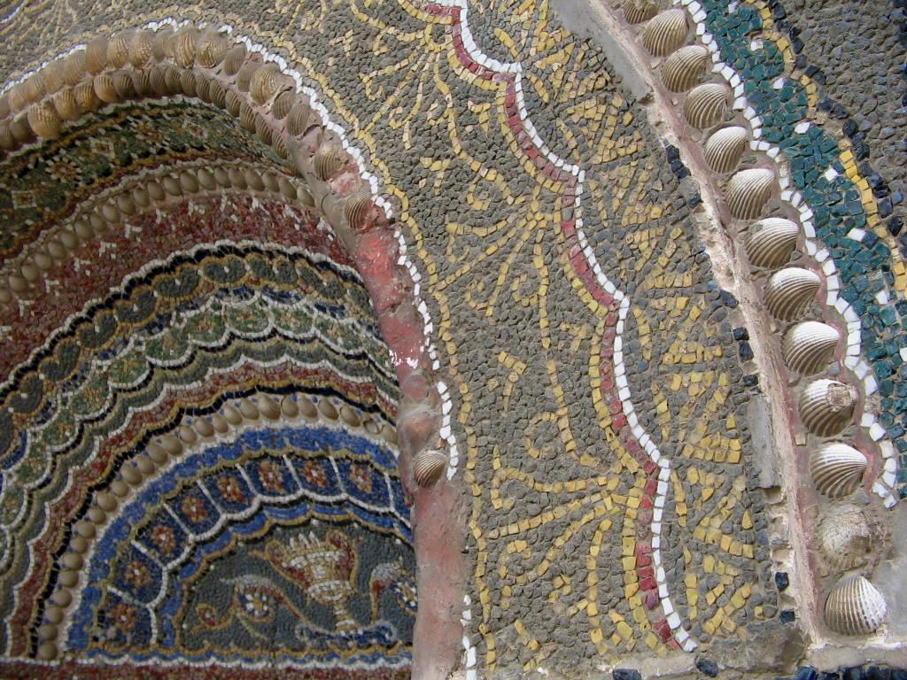 ROMAN MOSAICS Besides decorating with frescos, the Romans, favored MOSAICS to beautify the cement they used so extensively in their