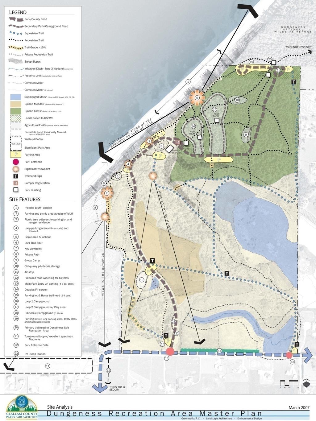 Dungeness Recreation Area County Park Trails/Roads Horse trails; appx.