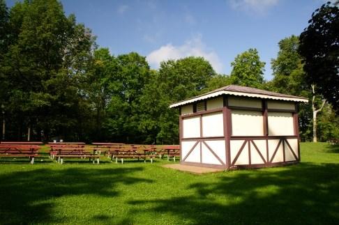 Gazebos Kitchen Hut East Gazebo West Gazebo The East Gazebo is located near Silver Lake and is a popular spot for birthday parties and summer camps due to its close proximity to the Lions Lagoon and