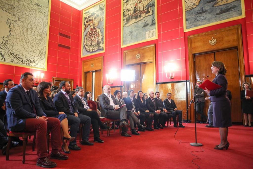 Rama, has offered to hold the ceremony at his office, in so called Room of Maps, which beautifully colored red walls are decorated with large ancient maps of Albania.