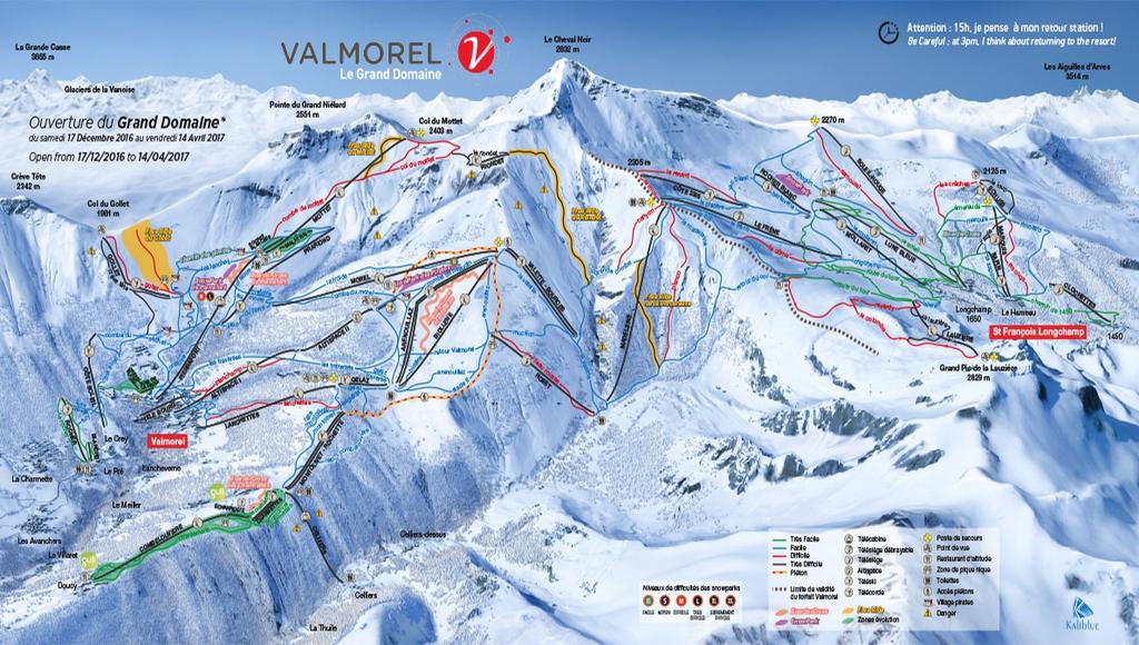Ski area: SKI AREA: GRAND DOMAINE SKI AREA From 1250m to 2550m 150km of