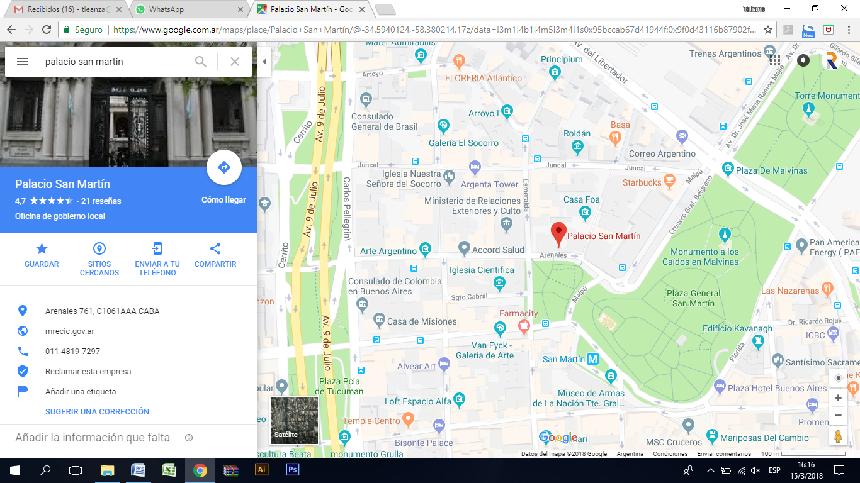 Event location San Martín Palace Arenales 761 Zip Code: C1061AAA Buenos Aires