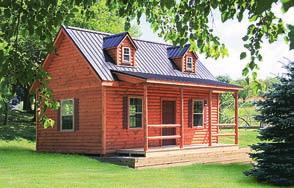 These rustic log cabins are right at home in any natural setting.