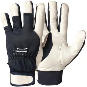 Blue, White 22-25 cm Packaging: Pair (12/120) 2111 Art: 113.1040 ASSEMBLY WINTER GLOVES Goatskin, winter lined Comfortable and fitted.