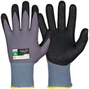 Acrylic flannel (Fully lined) Black EN388:2016 4231X X2X Art: 114.0331 ASSEMBLY WINTER GLOVES Special nitrile foam coating Durable. Warm, fitted and very comfortable.