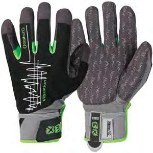 www.granberggloves.com VIBRATION-REDUCING WORK GLOVES EX MacroSkin Pro material with Spandex back and Velcro closure, unlined Reducing the risk of Hand-Arm Vibration Syndrome (HAVS).