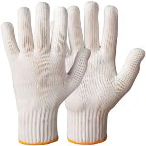 CLIPFISH GLOVES Machine-knitted Elasticated cuff. Great as a liner. Standards: EN 420 CE Cat. I 7 8 9 10 Nylon/Cotton Natural 22-26 cm Packaging: Pair (12/240) Art: 110.