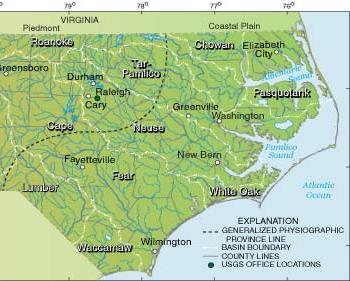 Coastal Plain Fertile agricultural land Wide, slow rivers Low-lying land Dismal Swamp Carolina Bays Lake Waccamaw Huge estuaries