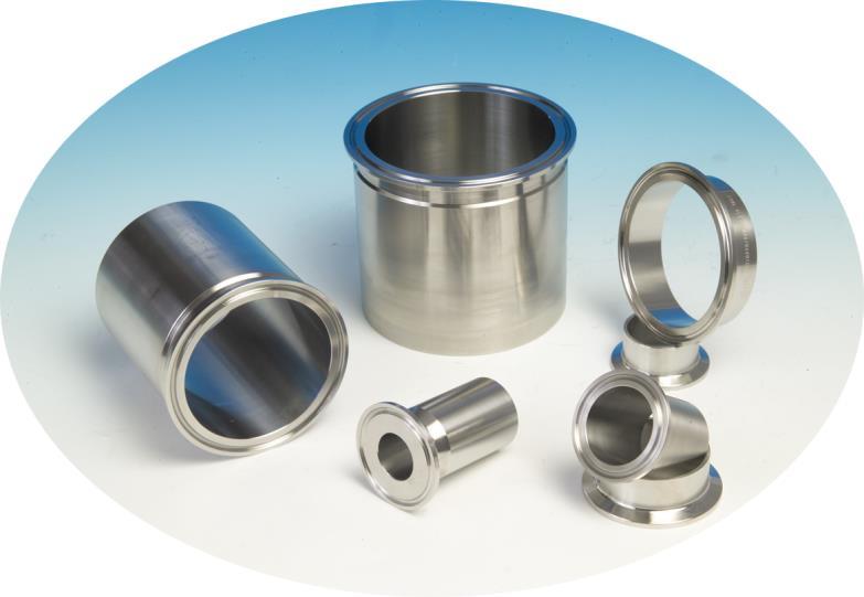 Clamp Ferrules & Blanks Generally, Clamp ferrules, blanks and adapters are produced by CNC turning from stainless steel bar, in ISI 316L 1.4404 material.