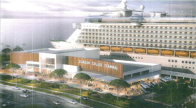 ARTIST IMPRESSION OF THE NEW DURBAN CRUISE TERMINAL A single storey building with a design layout to accommodate a future second floor.