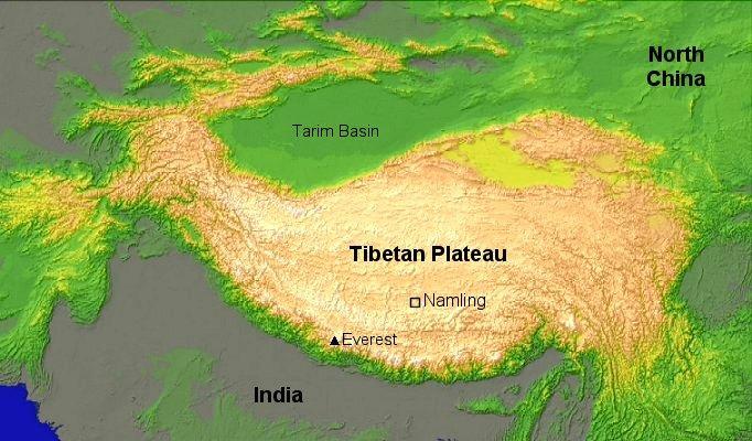 Plateau of Tibet Also referred to as the Tibetan Plateau Highest plateau in the world Average elevation of 16,000 ft