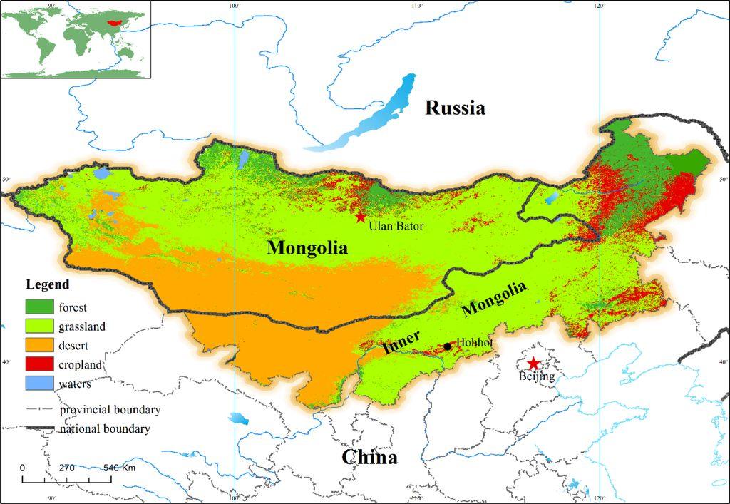Mongolian Plateau Cover approximately 1,000,000 sq miles Is made up of the