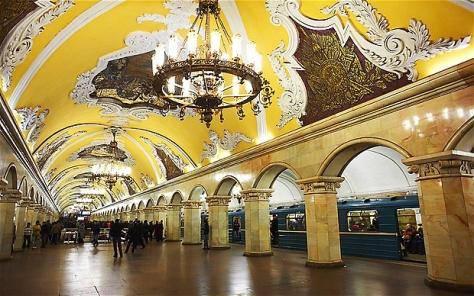 Moscow Underground Intricately decorated, the Moscow Metro is an immense museum in itself.