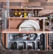 The ergonomic angle kitchen provides all sorts of clever, variable storage space and enhances your joy