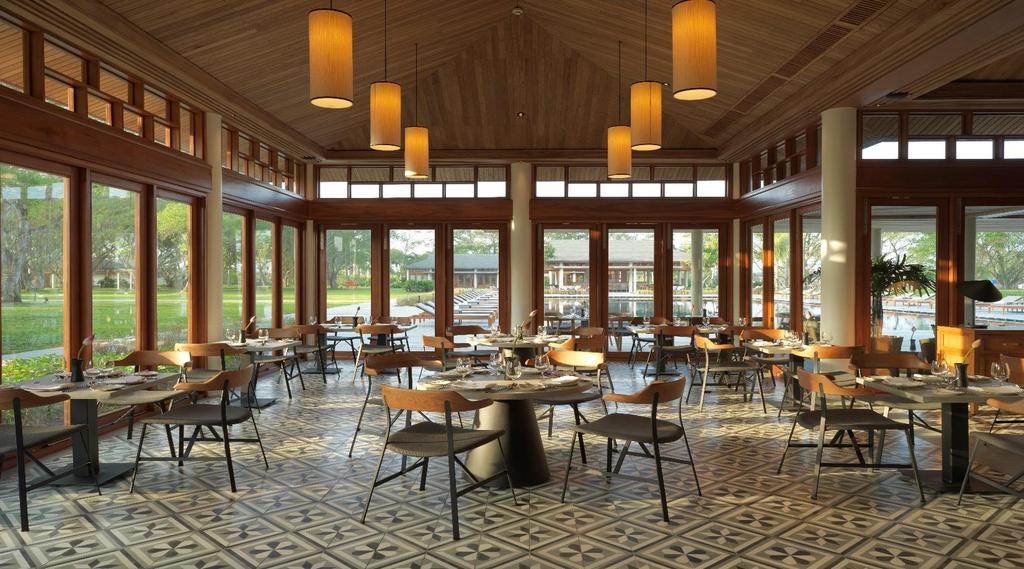CAFÉ: Located by the swimming pool, with sweeping views across the lotus filled lake.