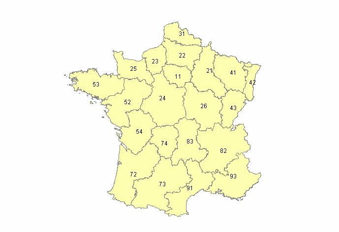 Graph A1: Map of he French Regions Regions.