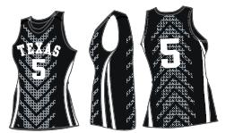 Game Jersey with contrast front and back side inserts, mesh at shoulder and side panels, tonal armhole rib trim, contrast neck insert. Team Price for Jersey One Color Screened: $34.