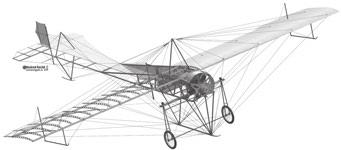Слика 3. Структура авиона Мерћеп-Русјан слетању. Дакле, авион је био пројектован првенствено за показне и демонстративне летове. Напајање мотора горивом је вршено слободним падом.