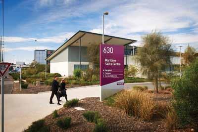 COMMERCIAL AND EDUCATION PRECINCT Techport Australia s Commercial and Education Precinct houses the Maritime Skills Centre, AWD Systems Centre and Raytheon Australia s South Australian headquarters.
