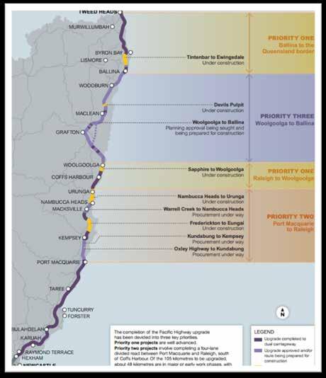 Major Infrastructure Projects: Pacific Highway 60 per cent or 397 kilometres of the