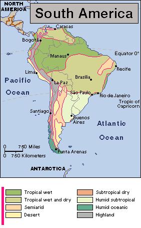 between South American cities