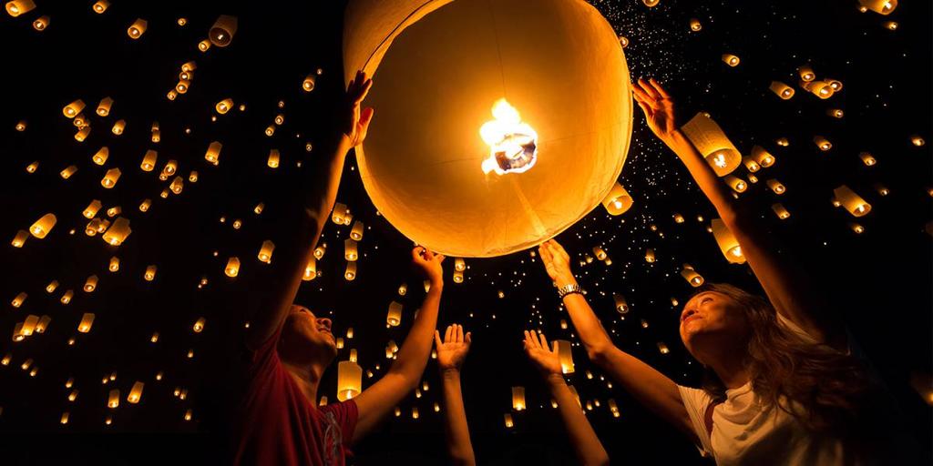 10 days Starts/Ends: Bangkok Join us at the spirited and lively Yi Peng festival of Chiang Mai to witness the timed release of thousands of beautifully coloured, candle lit Lanna-style lanterns into