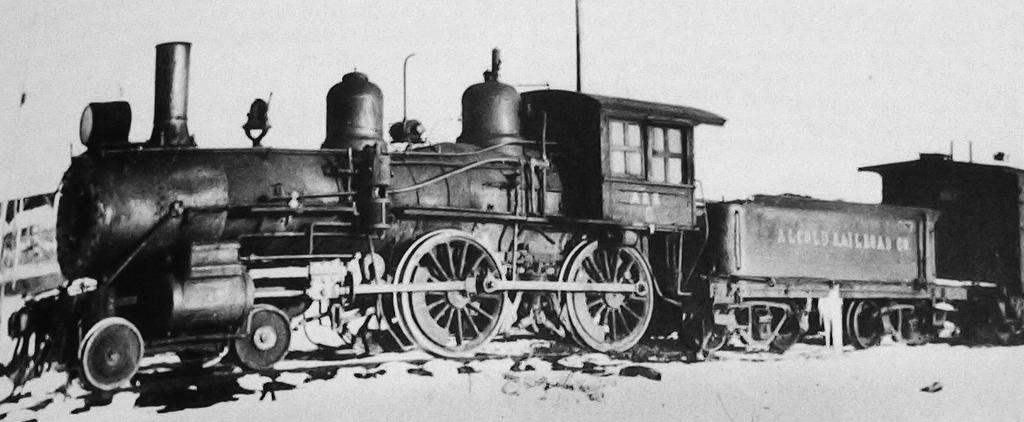 " This locomotive appears to be the one depicted on the granite marker described above. The other reason for stopping at Alcolu, was to try to investigate this small locomotive.