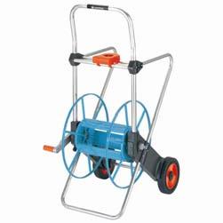 2674-20 20 METAL HOSE TROLLEY 100 The robust sturdy professional hose trolley. Wide stand frame for high stability. Hose guide makes it easy to roll the hose up in layers.