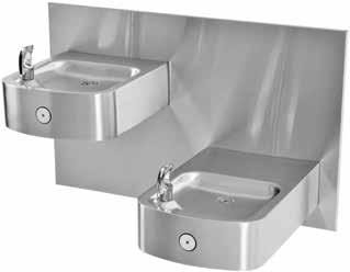 14-Gage Stainless Steel Box Barrier-Free Wall Mount Bi-Level Drinking Fountain
