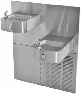 Top) Stainless Steel Recessed Chilled Drinking Fountain A181408S 14-Gage Stainless Steel