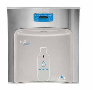 laminar flow water from host water cooler Manual push button optional BF4 Sensor Activated Semi-Recessed Self-Contained Bottle Filler BF4