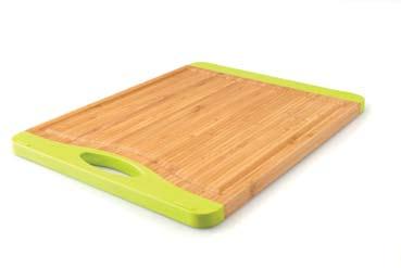 silicone - Silicone colour: lime green Straight Geminis Zeno - medium rectangular bamboo chopping board 1101606 35 x 25 x 1,5 cm (13 3/4 x 9 3/4 x 1/2 ) Material: bamboo and silicone - Silicone
