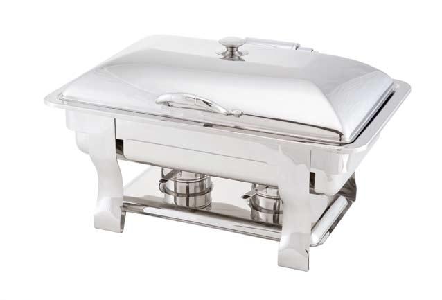 They are stand only chafers that are heated with canned fuel or electric units only (NO INDUCTION).