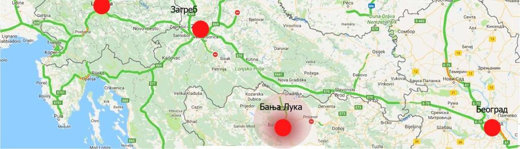2 Карта паневропских коридора Просторни план РС Добар геостратешки положај Града Бањалука (Прилог бр.