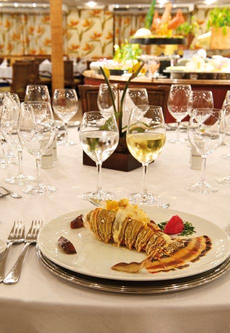 A delight for your taste buds On board the ship, the gastronomic creations