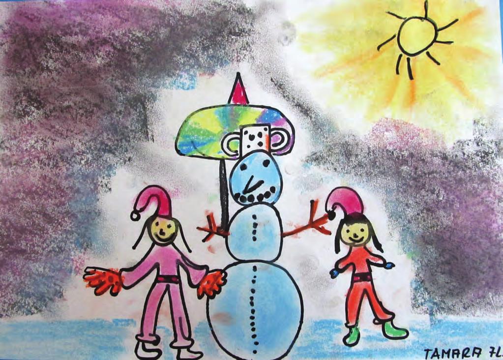 KO ČUSTVA SE PREBUDIJO, PESNIŠKO OBLIKO DOBIJO Zima Zima je prišla, na snegu otroci se že veselijo in kepe valijo. Kepe majhne in velike skupaj se držijo in snežaka naredijo.